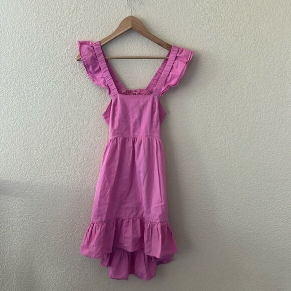 Dizzy Lizzy Pink Ruffle Shoulder Straps with Back lace up dress - Picture 3 of 11